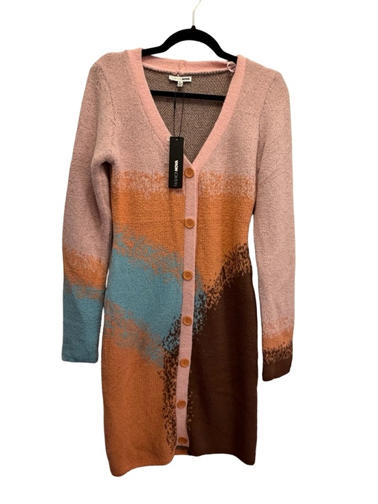 Fashion Nova Dresses & Skirts - NWT Fashion Nova Pink Orange Maroon Colorful Long Sleeve Sweater Dress Size XL